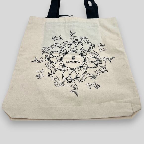 Lladró Canvas Tote Bag Deer & Cherub Print - Picture 4 of 7